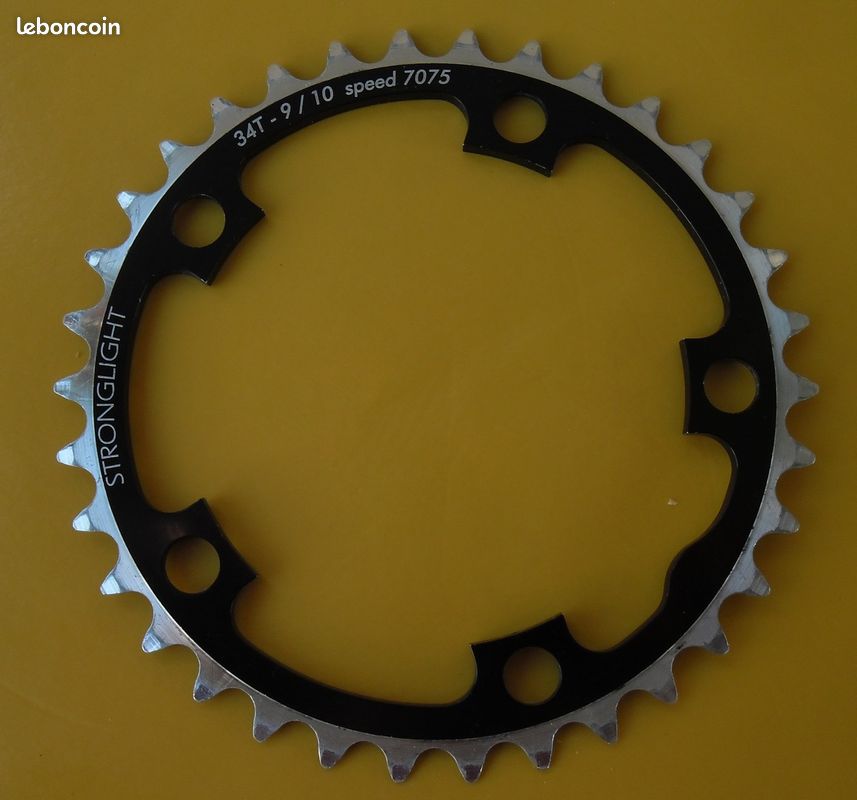 Plateau pour pédalier-Crankset chainring STRONGLIGHT (39d/BCD130) ref493pp5 - Cycles Fun Passion