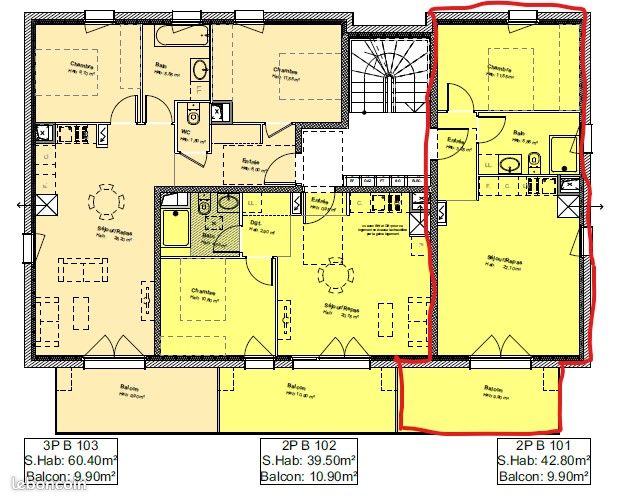 Appartement 2 pièces 43 m² · à Ostwald · 43 m² · 665 €/mois