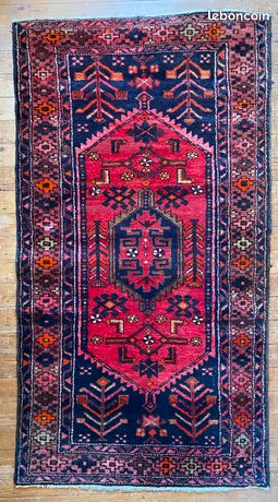 Tapiss Persan Zanjan Années 60 - 230 X 130 Cm - Laine 100% Hand-knotted - État Très Bon
