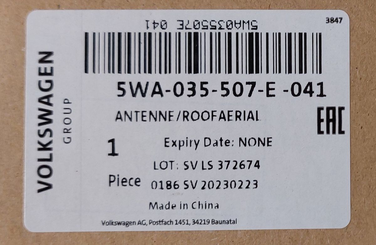 Antenne combinée de pavillon noir 5WA035507E 041 - Équipement caravaning