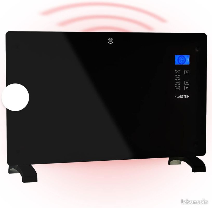 Klarstein Radiateur Electrique à Convection 1500W - Chauffage Portable Et Mural Avec Thermostat, Faible Consommation, Idéal Pour Grandes Pièces