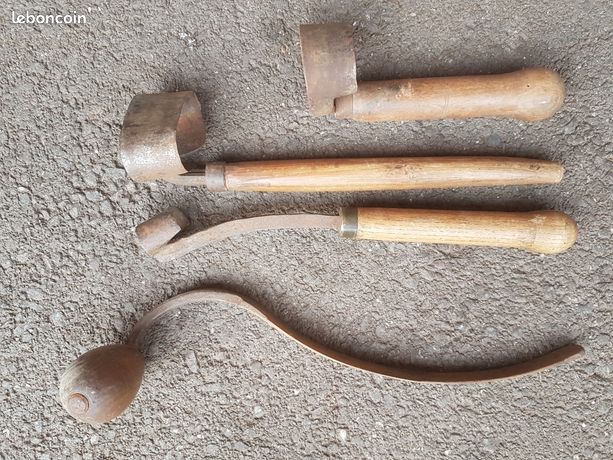 ANCIEN OUTIL Vieux rabot menuiserie ébénisterie tonnelier noyer EUR 22