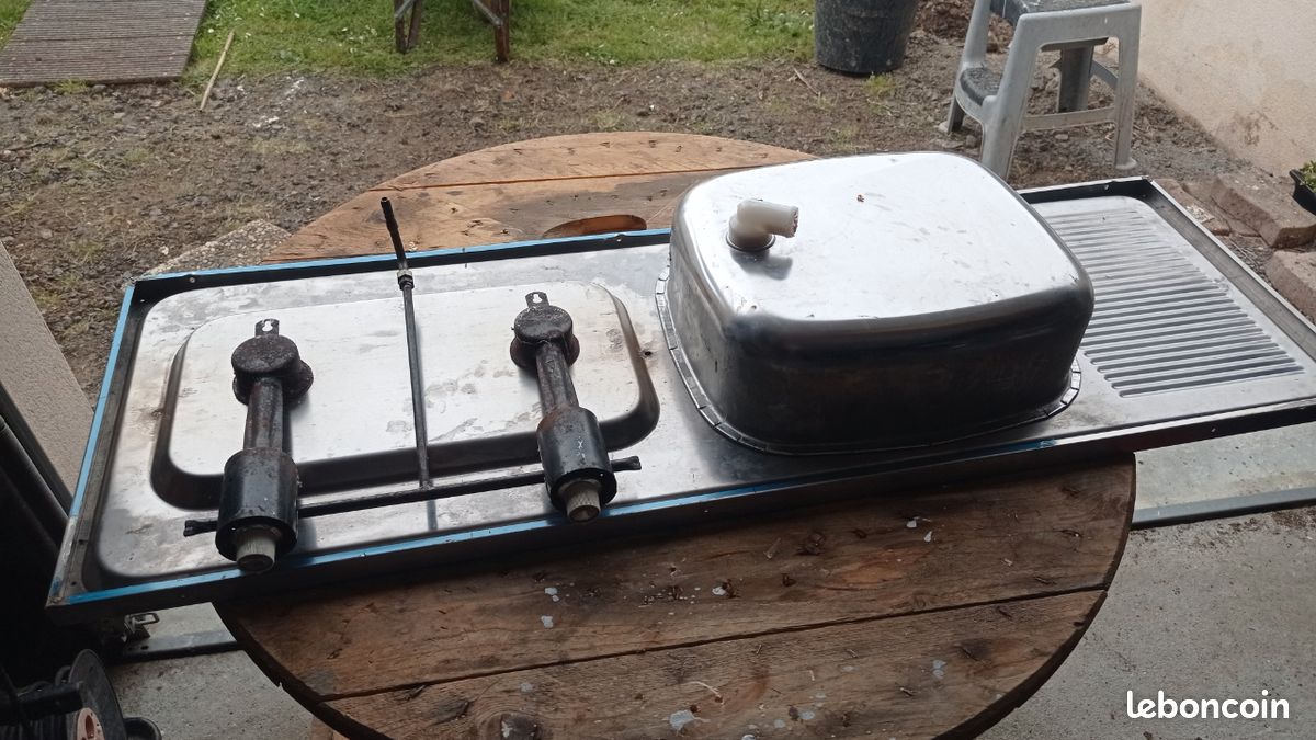 Table De Cuisson à Gaz CAN Avec évier, Bassin Gauche, 53x34 Cm, Neuve Sans Emballage