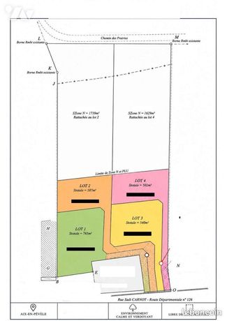 Terrain 540 m² AIX EN PEVELE