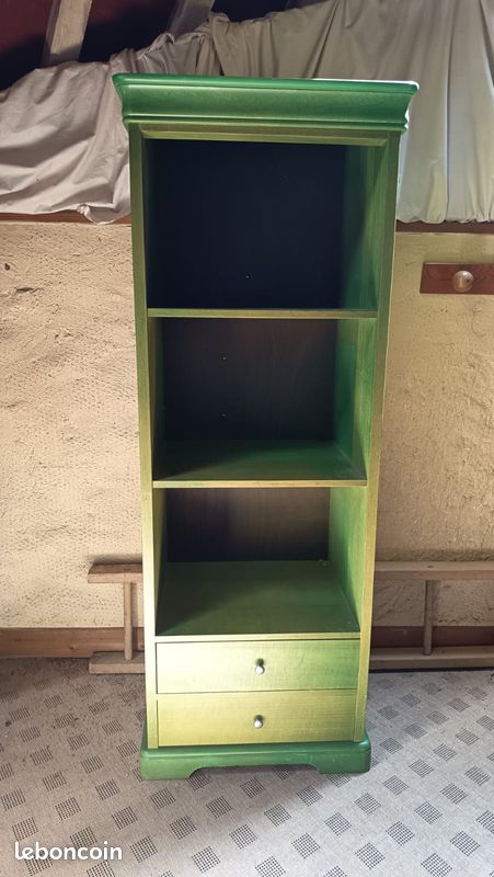 Meuble étagère et tiroirs vert (image 1)