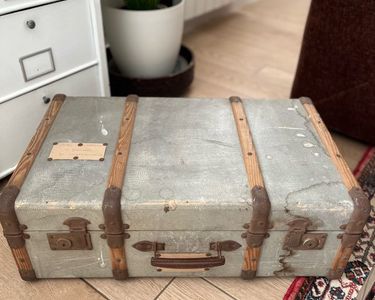 Ancien Coffre En Bois Valise De Transport - France, Art Populaire Contemporain