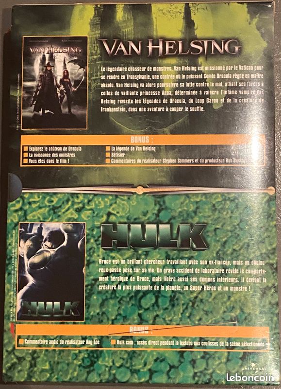 Coffret DVD VAN HELSING + HULK (image 2)