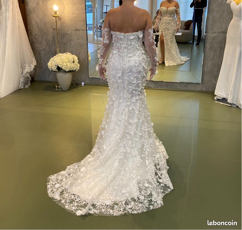 Robe de mariée bustier avec fente T40 inspi Berta Galia Lahav