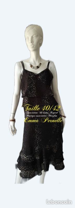 Jupe Longue Femme Emma Pernelle - Taille 40, Vert Polyester - Occasion Très Bon État