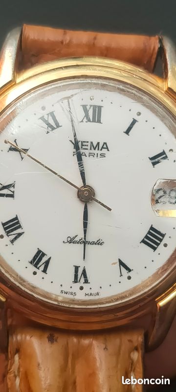 Montre Mécanique Yema Paris - Made In France - Cadran Blanc, Boîtier Acier - Occasion Fonctionnelle