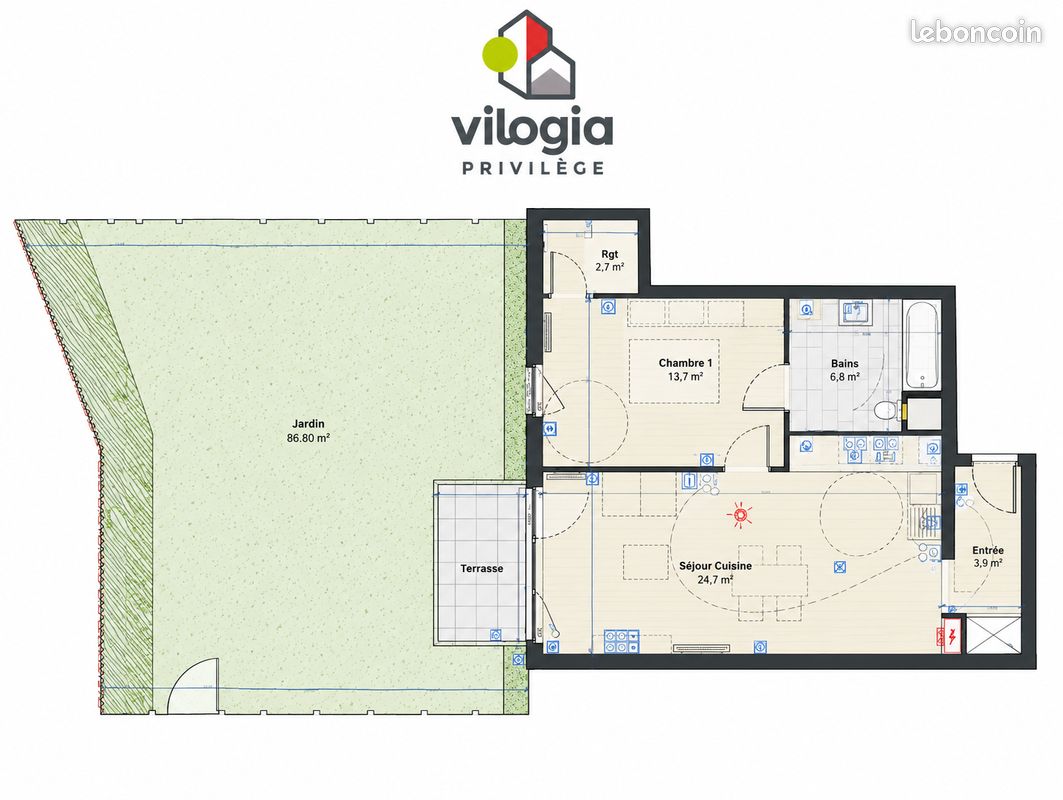 Appartement 2 pièces 50 m² · à Illzach · 50 m² · 698 €/mois