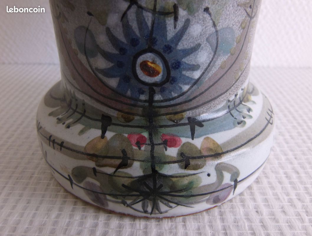 Superbe grand bougeoir en céramique de André L'Helguen pour Keraluc Quimper - Vintage (image 14)