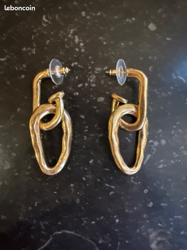 Boucle D'oreille Vintage En Argent Plaqué - Occasion, Jolie Bijou à Petit Prix