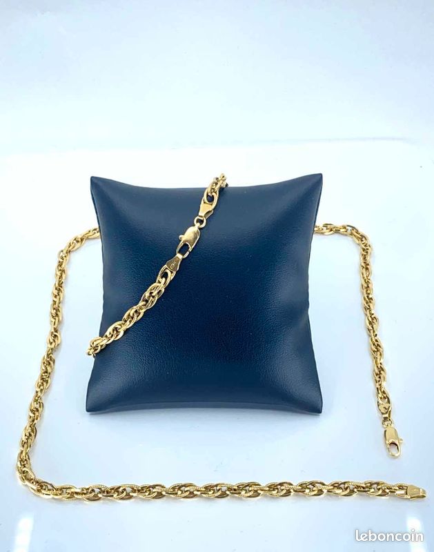 Parure Collier & Bracelet Mailles Or Jaune (image 3)
