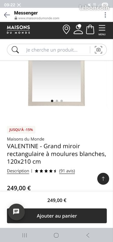 Miroir xl 120x210 (image 3)