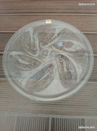 Lot De 6 Assiettes à Huîtres Arcoroc – Verre Pressé Vintage, France, Bon état
