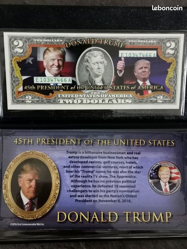 Billet Commémoratif Donald Trump 2024 - Edition Spéciale Feuille D'Or