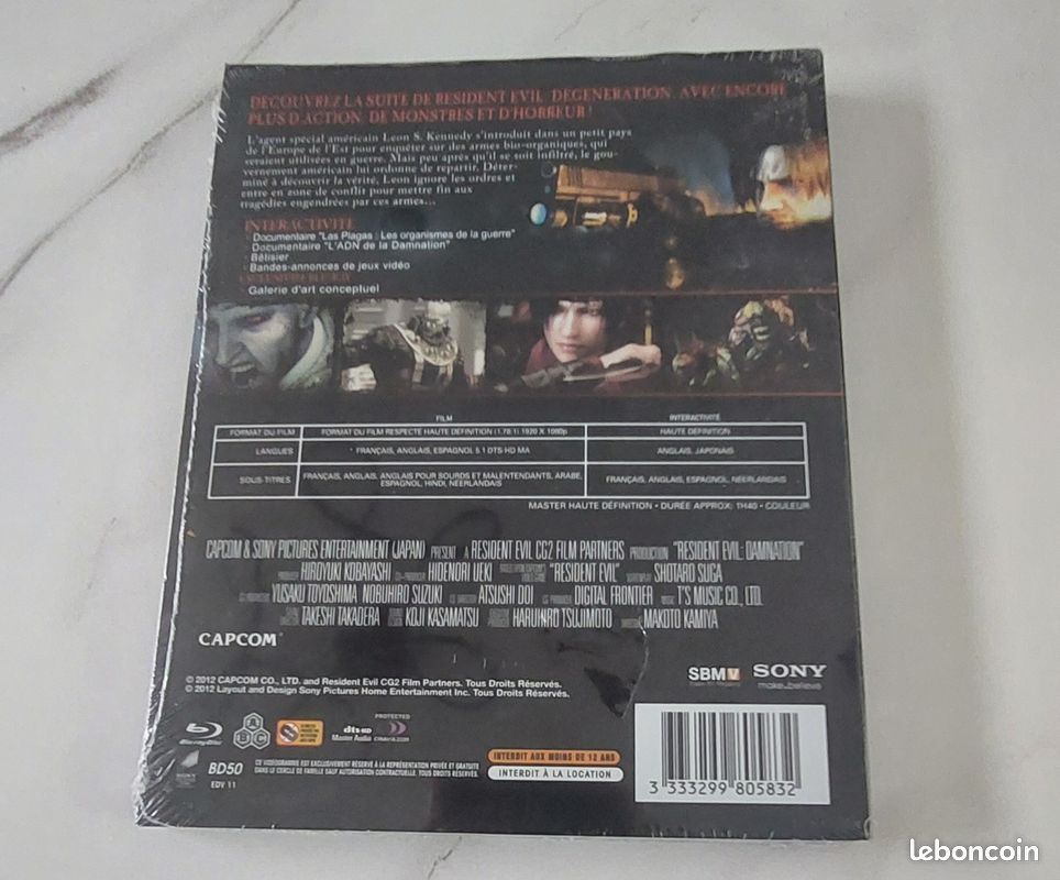 Blu ray resident evil damnation sous blister neuf film d'animation (image 2)