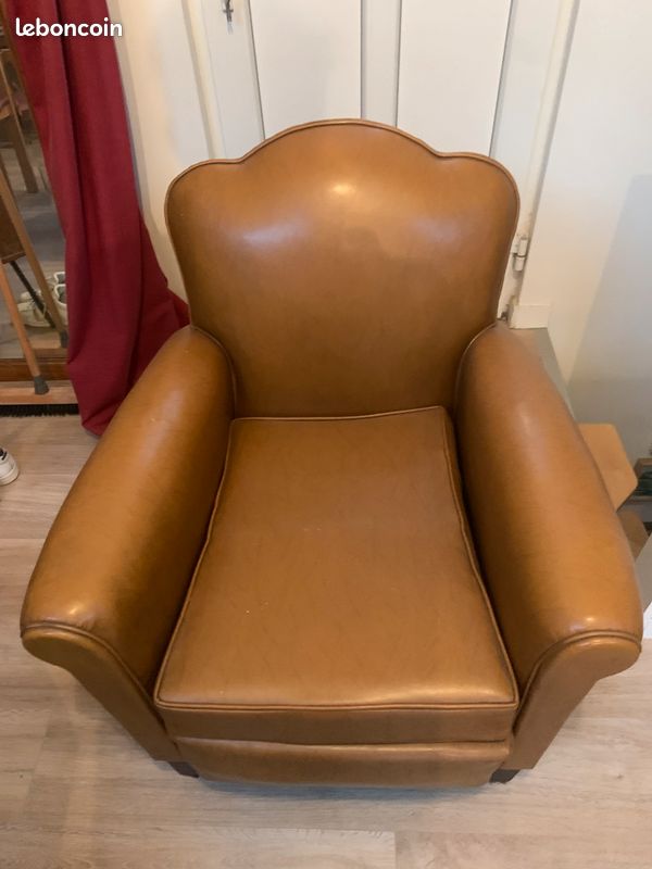 Fauteuil club en sky marron (image 1)