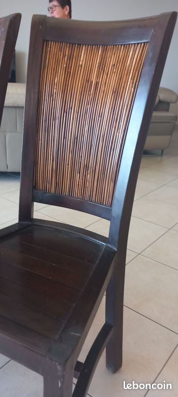 4 chaises bois exotique (image 2)