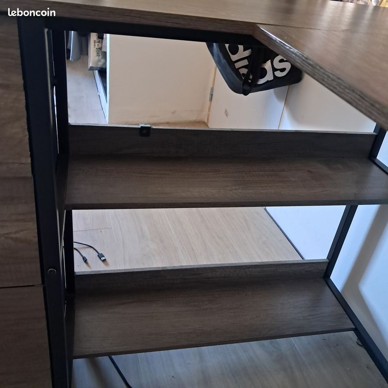 Bureau de gaming apparence chêne gris (image 4)