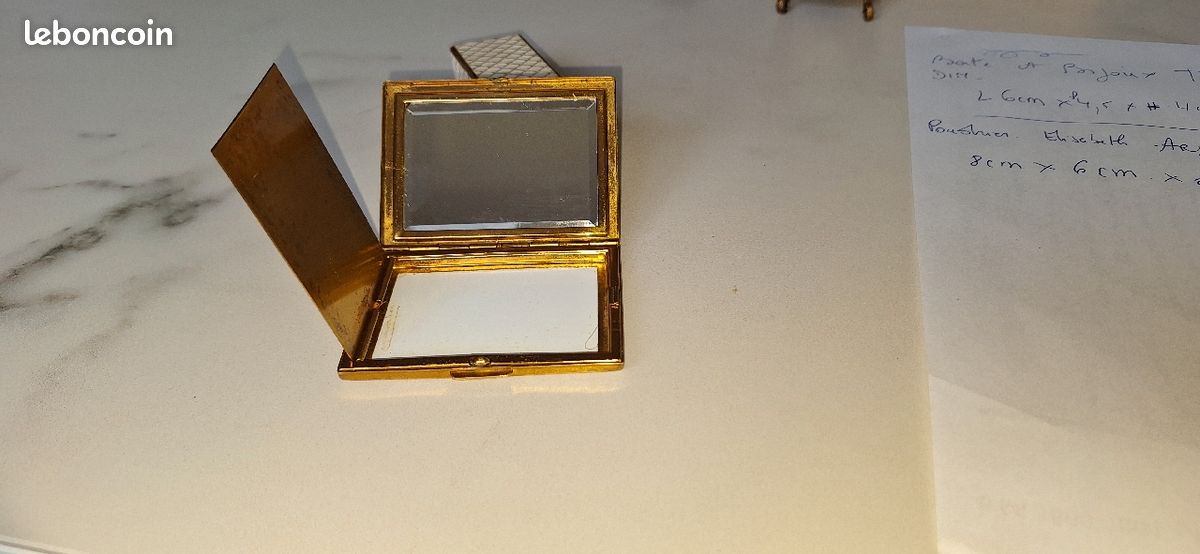 Ancien poudrier de sac Elizabeth Arden avec perle (image 2)