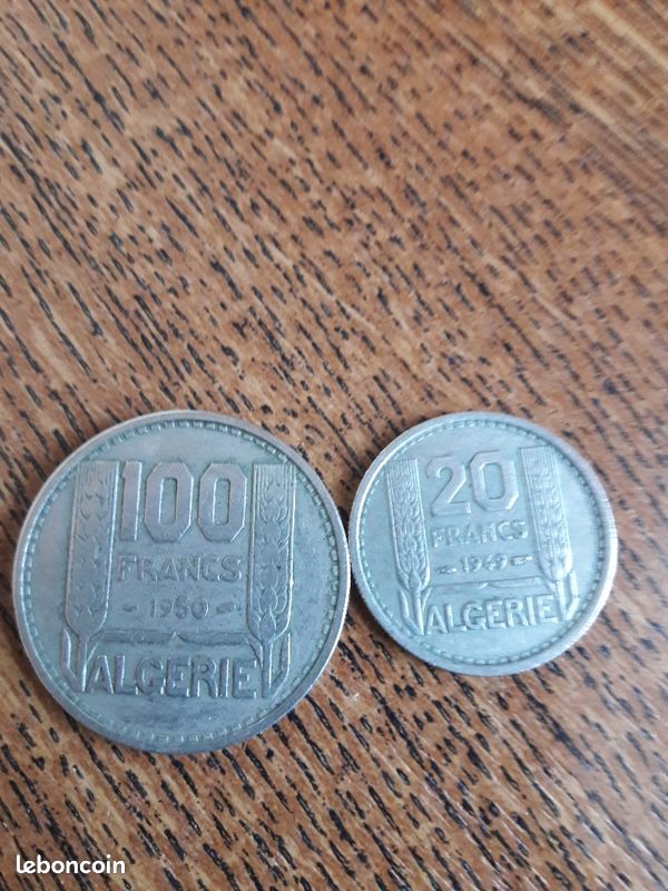 2 pièces de monnaie ancienne d'Algérie (image 1)
