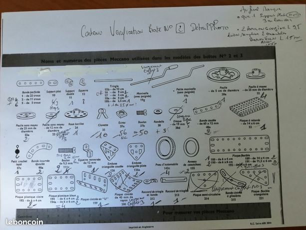 MECCANO BOITE N°7 année 70 avec notices, très bon état, boite complète
