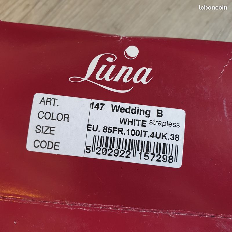 Lingerie mariage Luna, Soutien-gorge + Slip, dentelle, blanc, Wedding, 100B, 40 (image 8)