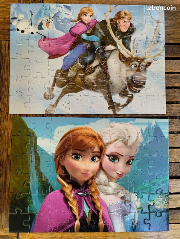 Puzzles 2x 48 pièces la reine des neiges (image 2)