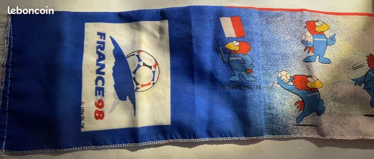 22 ⚜️ Écharpe France 98 Mascotte Footix Coupe Du Monde 1998 Long 1