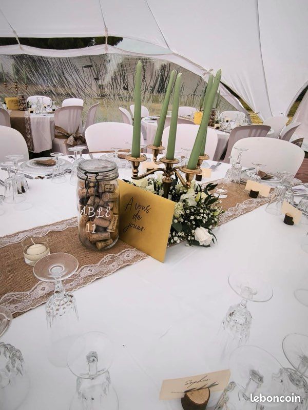 Chemin de table jute + dentelle (image 2)
