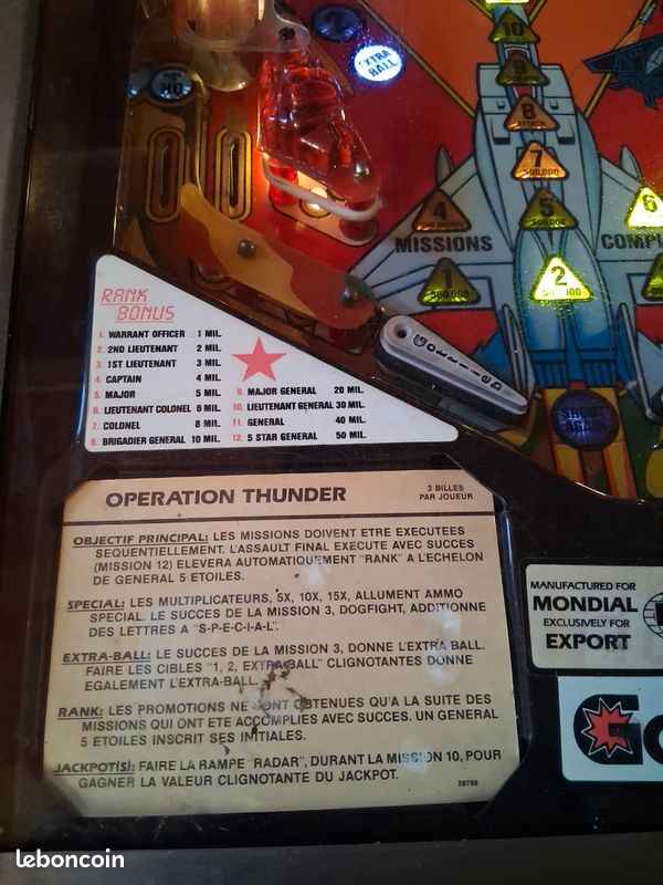 Flipper Gottlieb Operation Thunder (image 2)