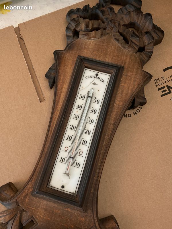 Thermomètre baromètre ancien (image 3)