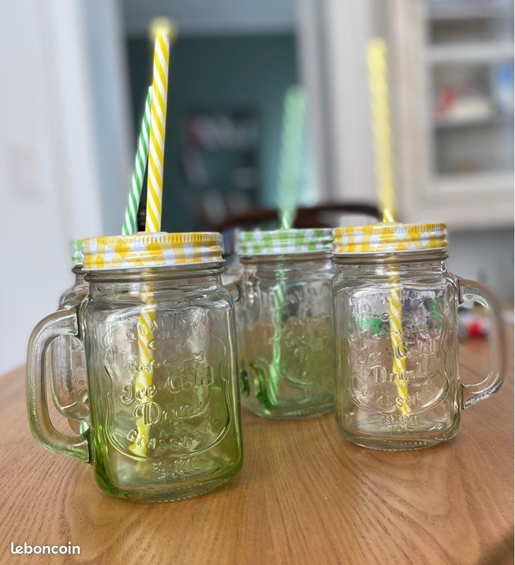 Lot de 4 verres avec paille (image 2)