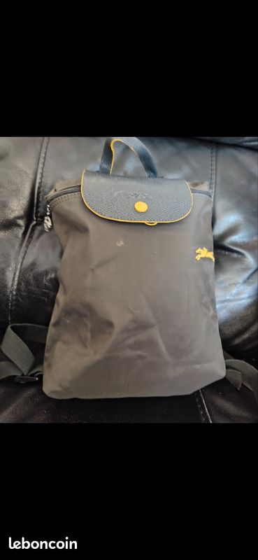Sac a dos Longchamp pliage authentique club navy noir gris (image 1)