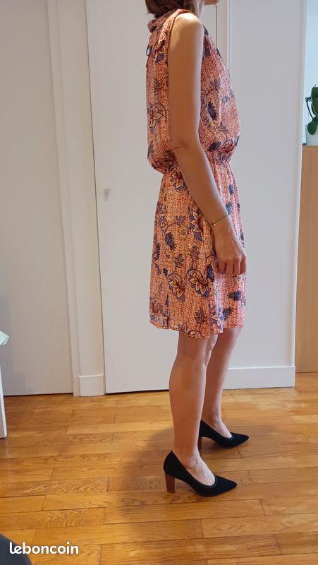 Robe orange/fleurs Taille S Promod (image 3)
