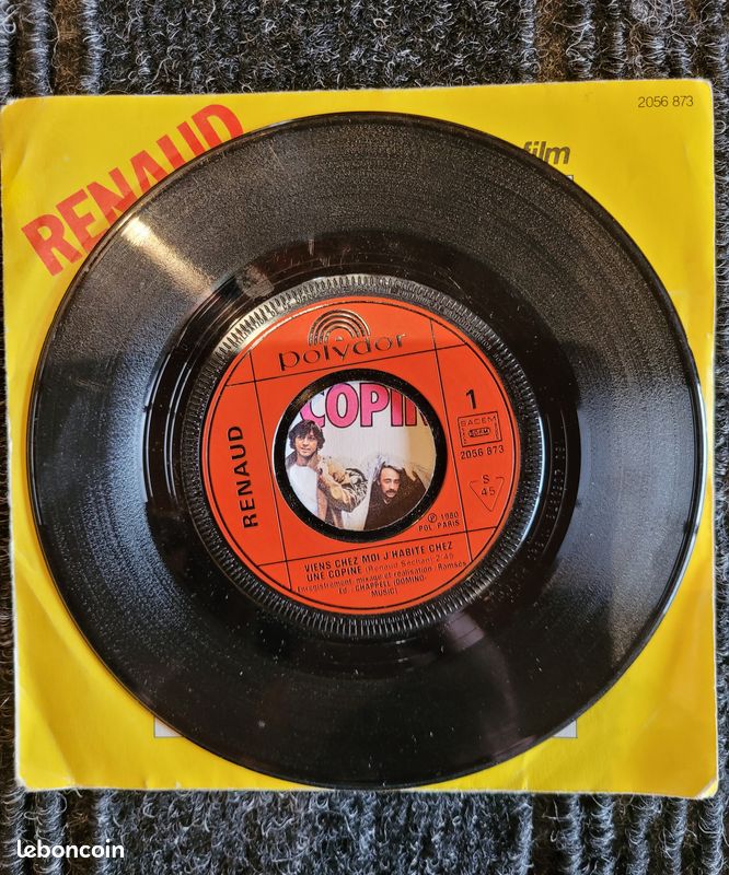 Vinyle 45 tours BO film Viens chez moi j'habite chez une copine de Renaud avec Michel Blanc (image 3)