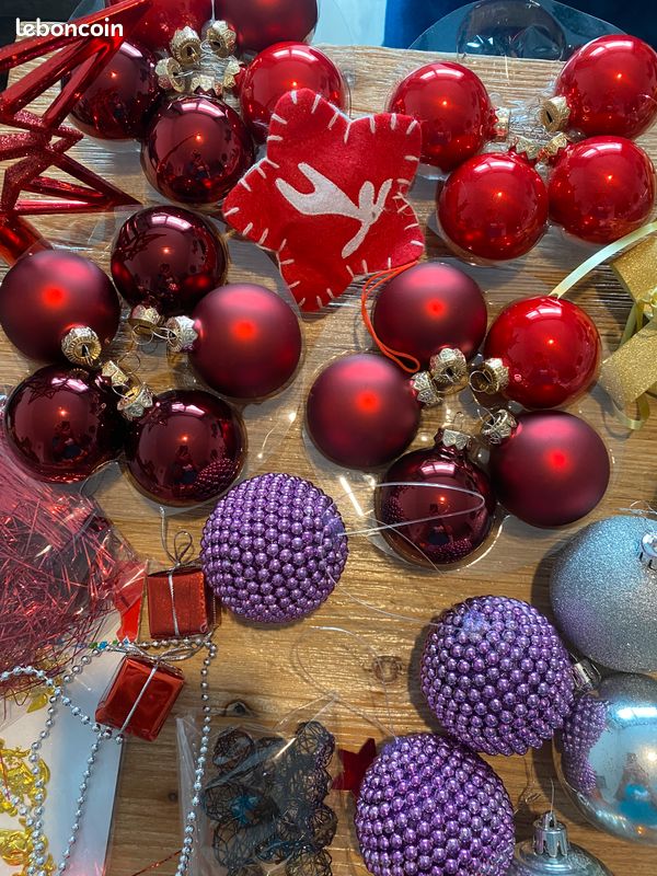 Lot Déco Noël Vintage 28 Pièces Guirlandes Boules Argentées