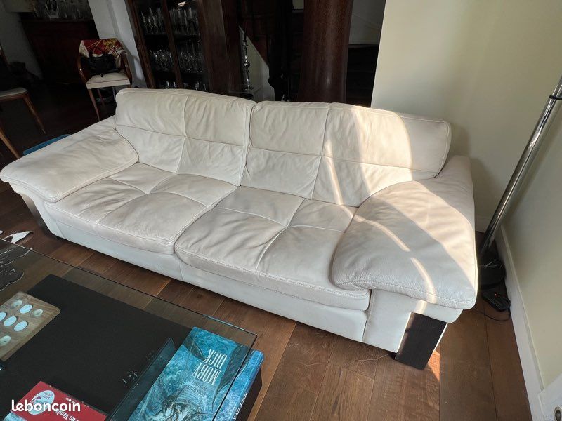 Canapé ligne roset cuir clair (image 3)
