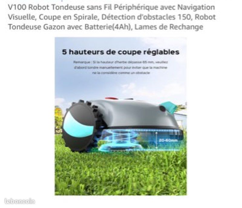 V100 Robot Tondeuse Sans Fil Périphérique Avec Navigation