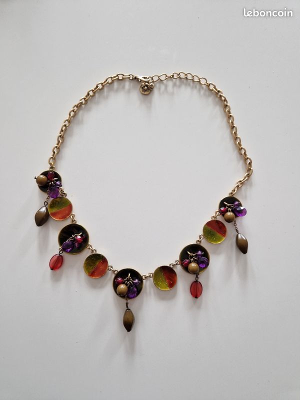 Collier Fantaisie Doré Et Rouge Ikita – Neuf Avec étiquettes, Sans Marque