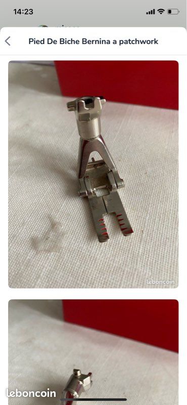 Pied de biche Boutonniere pour machine à coudre bernina (image 1)