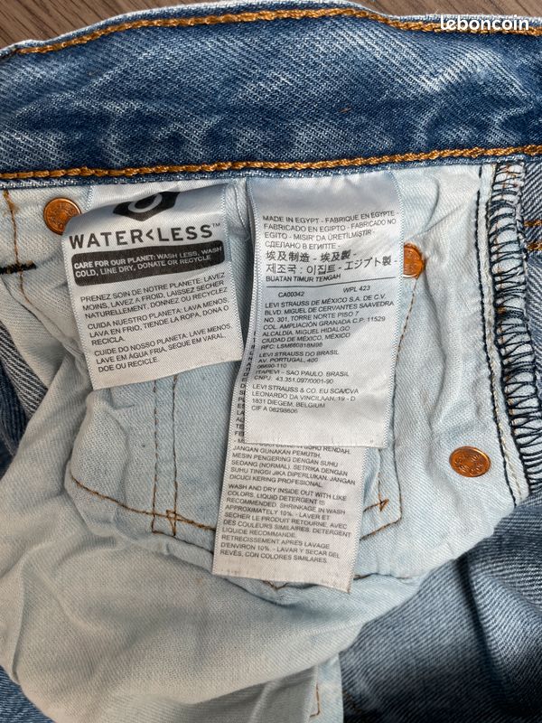 Levi's 501 bleu jean vintage homme button up fly W38 L32 (image 7)