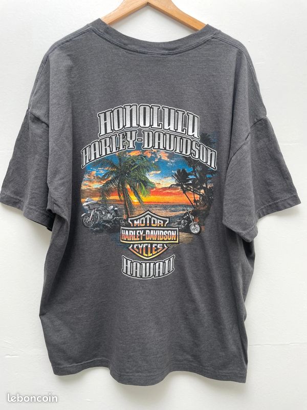T-shirt Harley Davidson 2XL Gris Bald Eagle Honolulu Hawaii 2012 – Vintage Rare Collector (image 1)