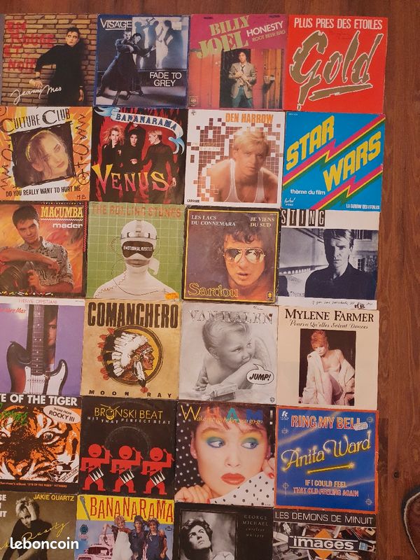 Vinyle 45 tours, Sting, Collins, Goldman, Dion, Queen, Sandra, Stones (image 7)