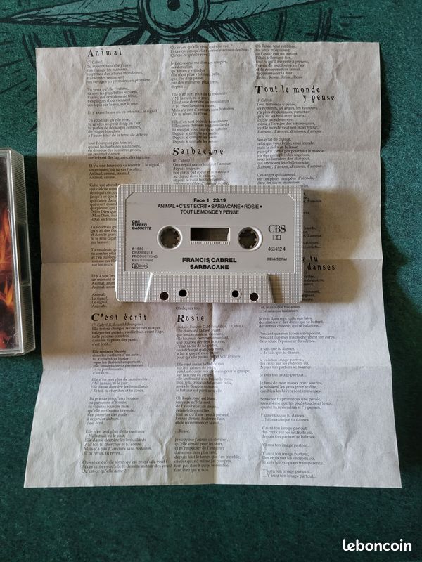 Cassette audio Francis Cabrel sarbacane (image 4)