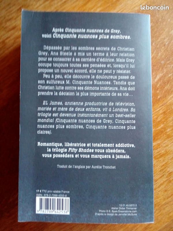 Livres : Trilogie Cinquantes Nuances De Grey - Roman de El James (image 5)
