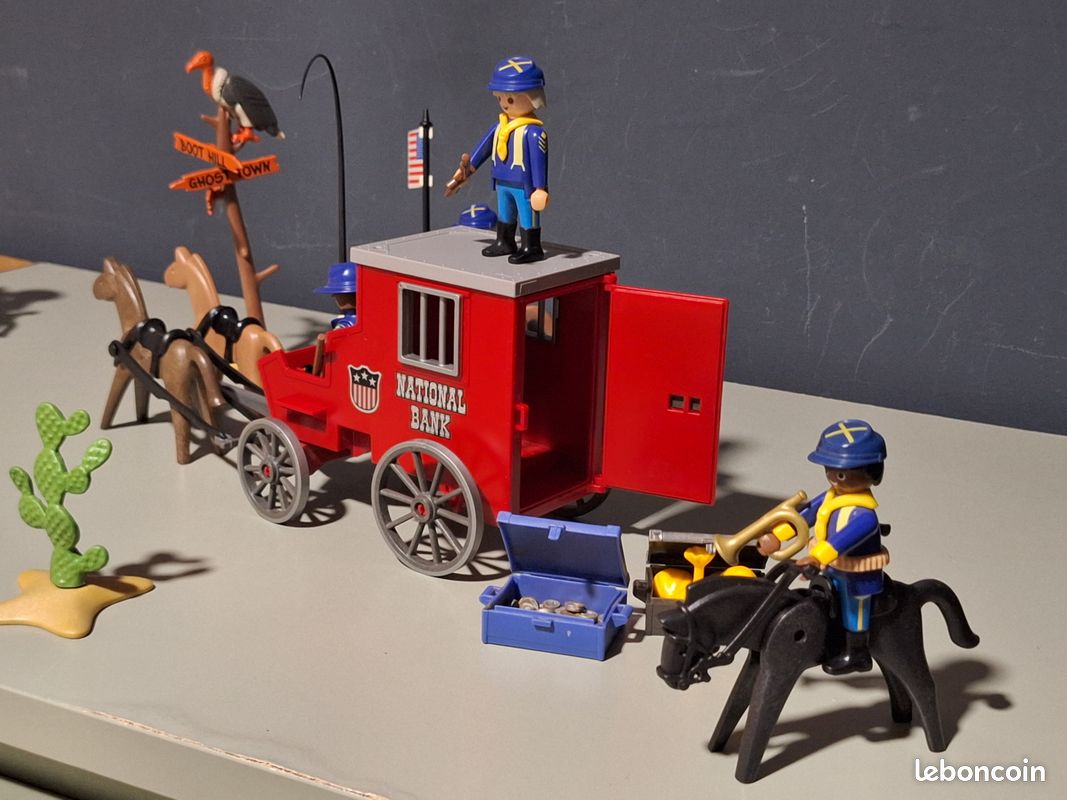 Playmobil 3037 fourgon blindé national bank western cowboy
