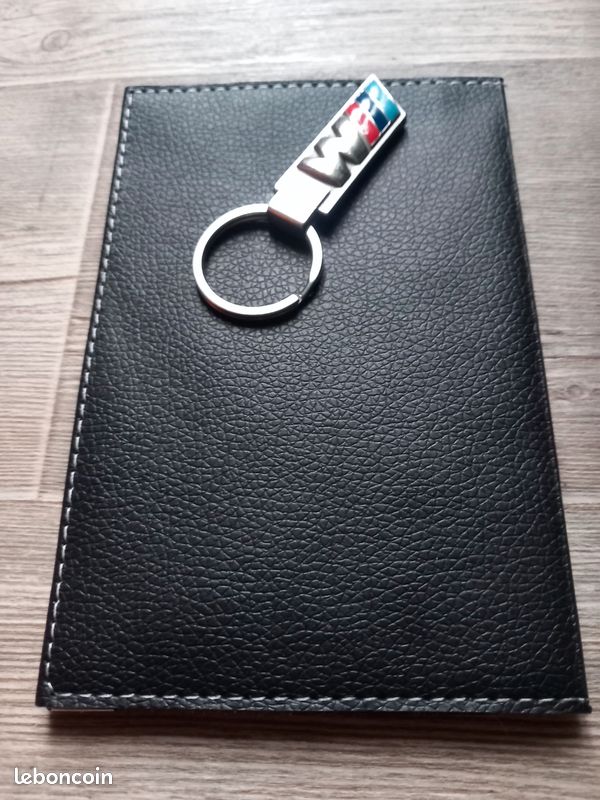 Porte-clés + étui Carte Grise BMW - Noir En Simili Cuir - Neuf Sans étiquettes
